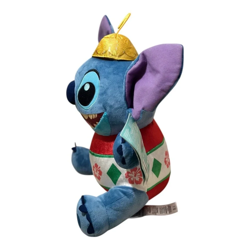 Disney Parks Stitch Merry Stitchmas Christmas Ornament Plush Blue Red Gold NWT